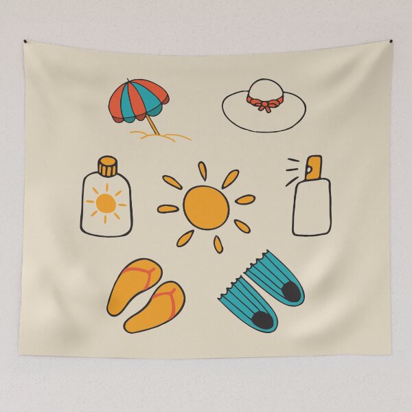 Item preview, Hand drawn beach elements for Summer vacation, travel designed and sold by NataliaVVV.