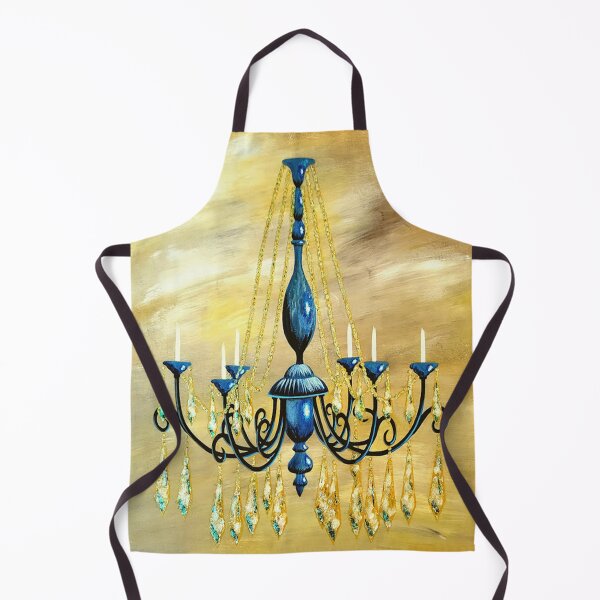 Item preview, Black chandelier with blue and gold accents designed and sold by norascorner.
