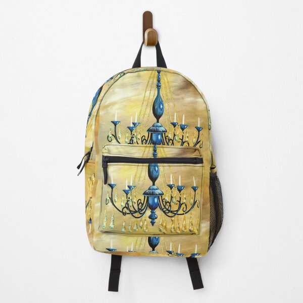 Item preview, Black chandelier with blue and gold accents designed and sold by norascorner.