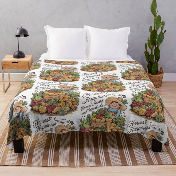 Item preview, Rustic Charm: Farmer's Smile Radiates Happiness with Harvest's Bounty designed and sold by SplashTastic.