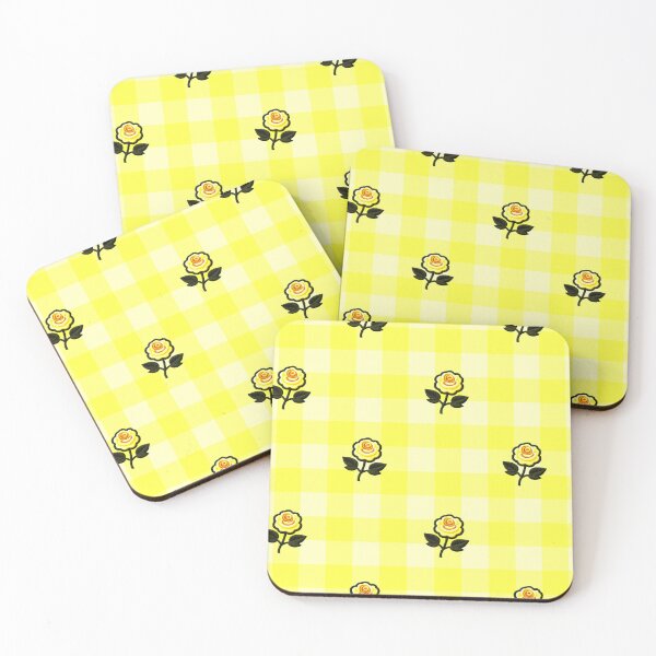 Item preview, Sunny Yellow Gingham Roses Pattern designed and sold by SilverPegasus.