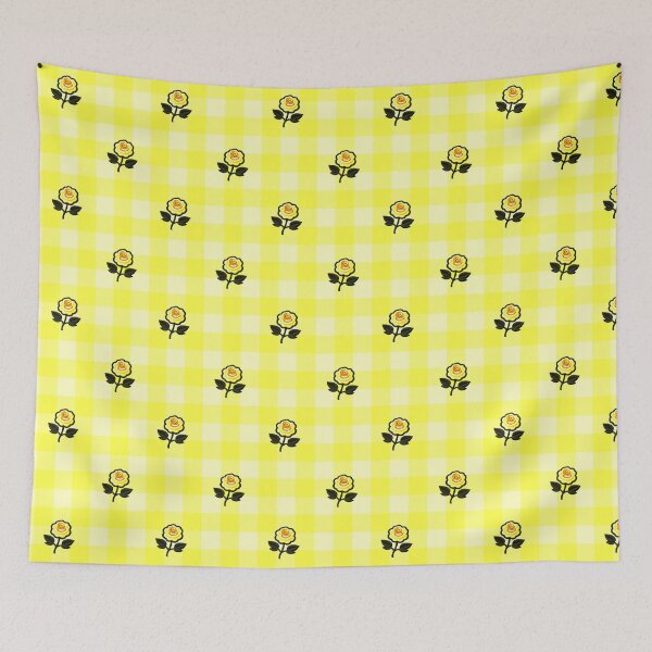 Item preview, Sunny Yellow Gingham Roses Pattern designed and sold by SilverPegasus.