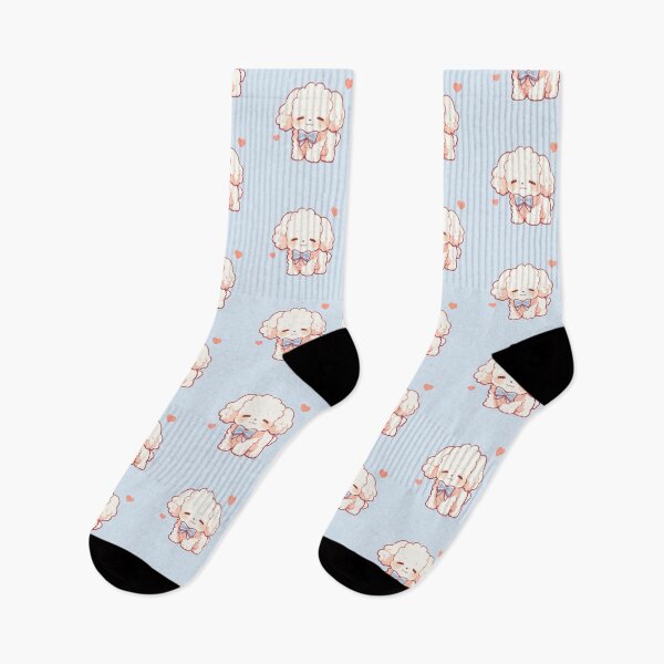 Item preview, Cute Kawaii Happy Bichon Frise Dog Pink Puppy designed and sold by CozyKawaiiArt.