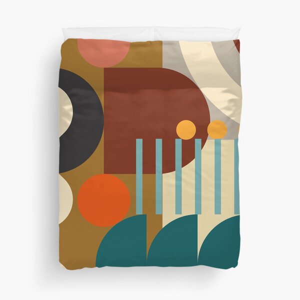 Item preview, Modern Abstract Geometric Pattern Bauhaus Doodle Orange Gold Rust No.2 Style designed and sold by MirabiliaMagpie.