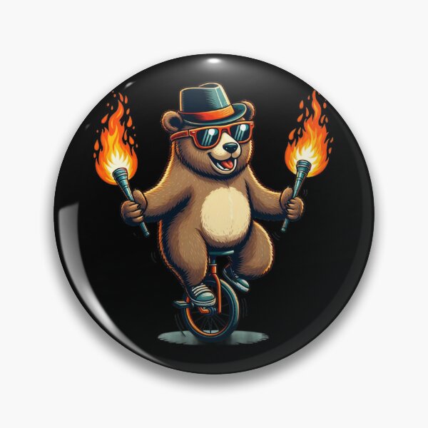 Item preview, Bear on a monocycle funny gifts for a monocyclist designed and sold by Pixel-Forge.