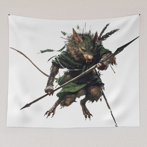 Item preview, Clanrat Charge - Dynamic Skaven Warrior in Action T-Shirt designed and sold by Juuskus.