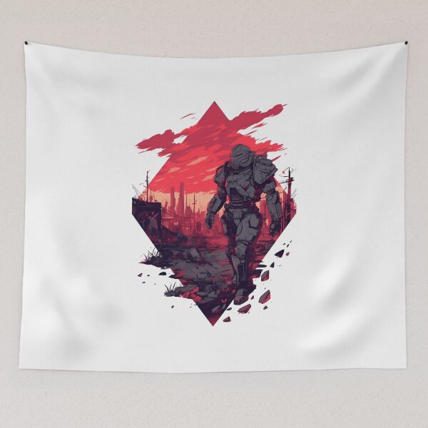 Item preview, Armored Warrior Walks the Wasteland - Diamond Frame - Post Apocalyptic designed and sold by Fenay Designs.