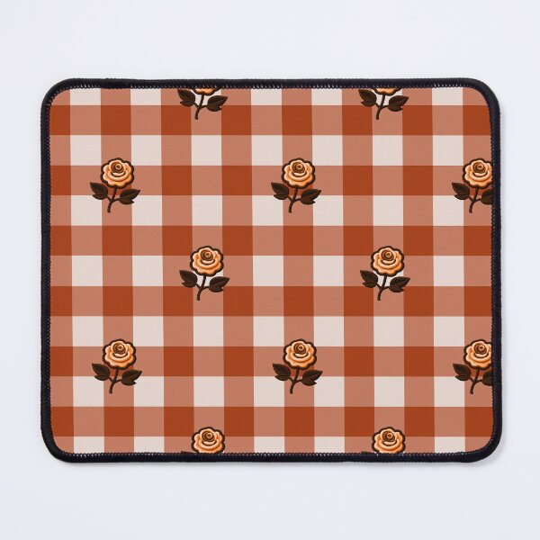 Item preview, Brown Gingham Roses Pattern designed and sold by SilverPegasus.