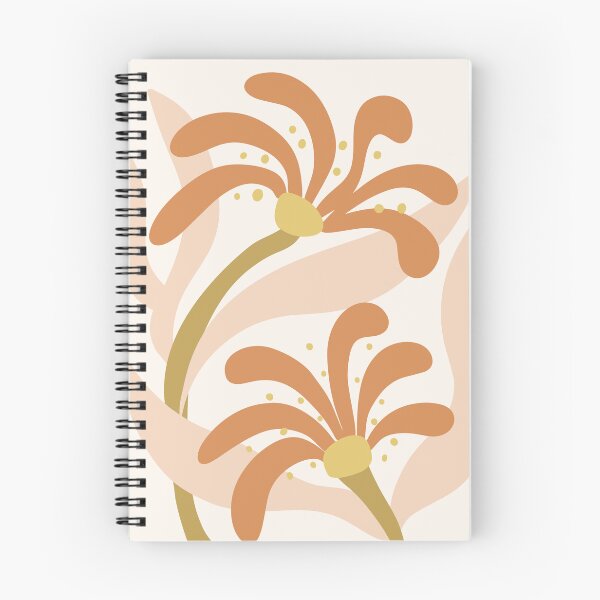 Item preview, Mid century floral print Coral pink designed and sold by Botanical Cat.