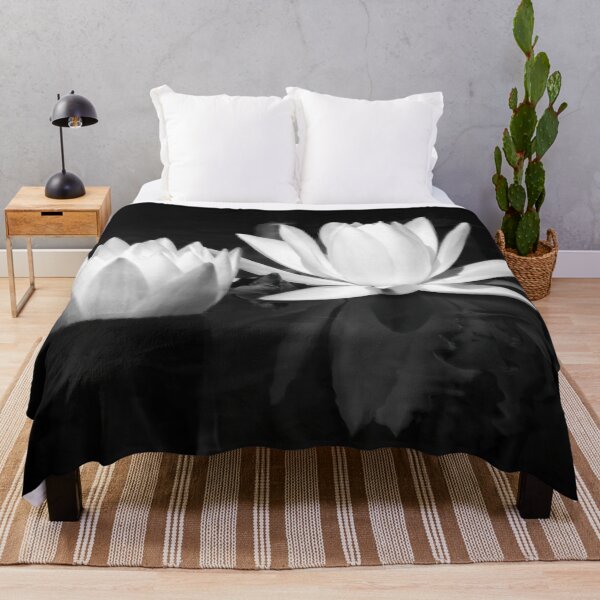 Item preview, White Water Lilies in Black and White designed and sold by Rebecca Herranen.