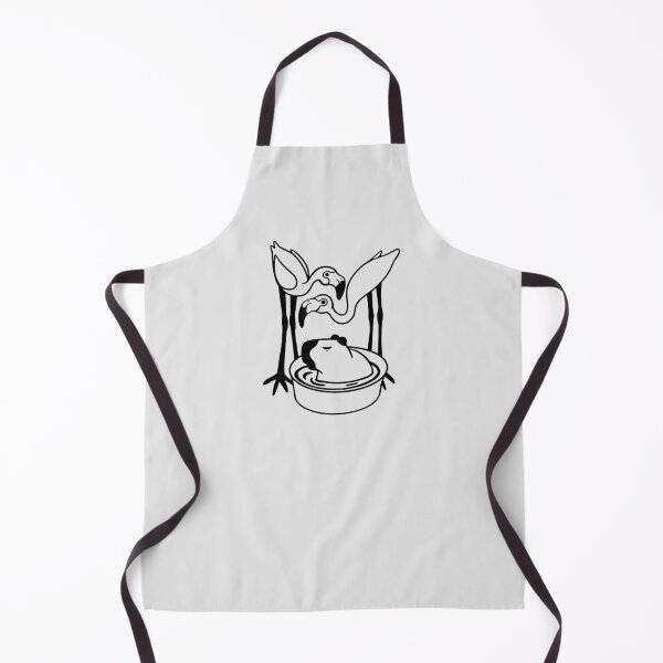 Item preview, Capybara and flamingos bath time in dark ink designed and sold by martodesign.