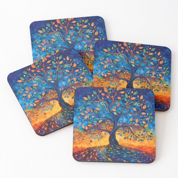 Item preview, Tree of life under a starry night skypainting designed and sold by MargaretWiktor.