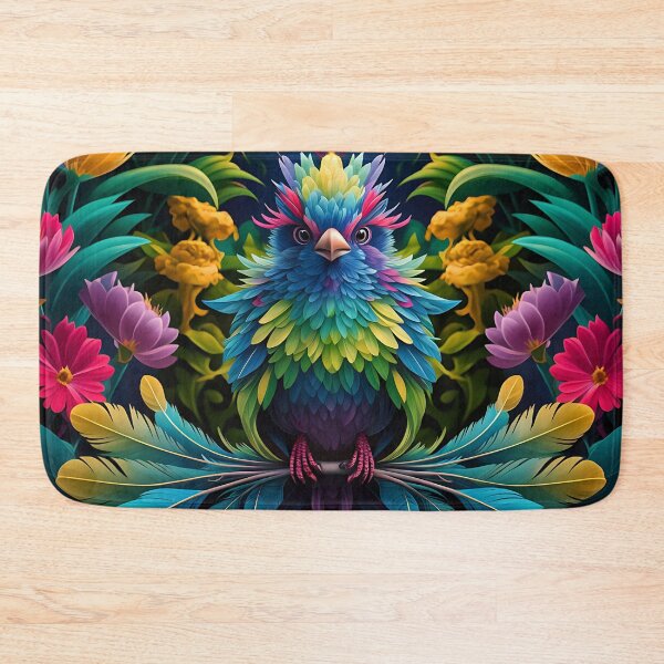 Item preview, Enchanted Aviary: A Symphony of Colors with a Majestic Bird Amongst Lush Florals designed and sold by PillowTalkyZone.