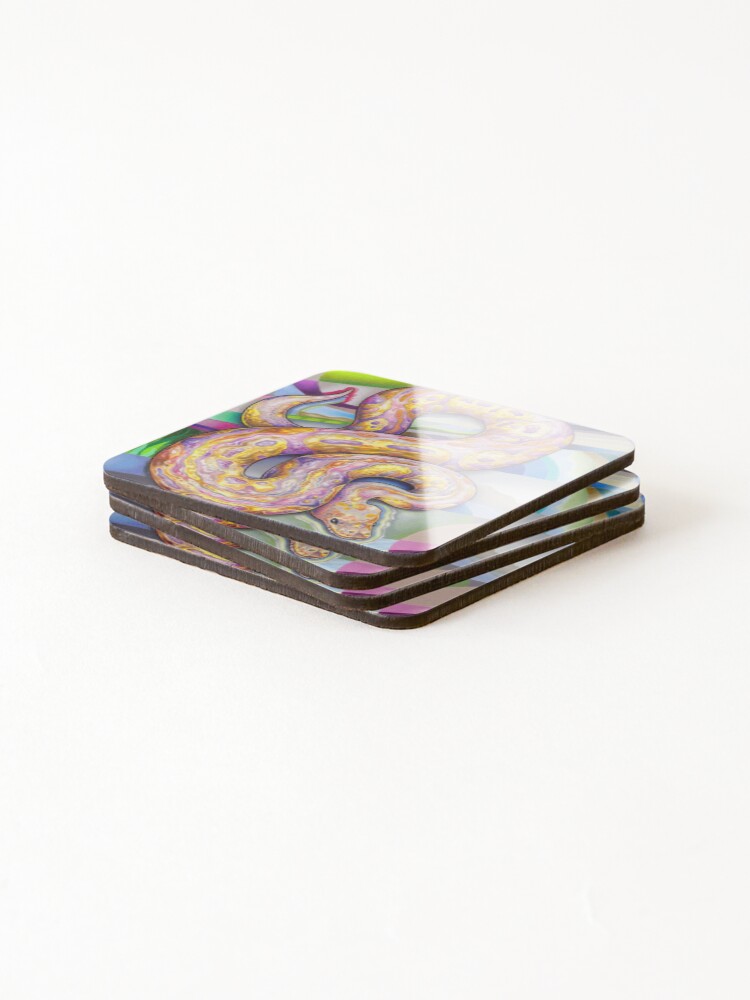 Thumbnail 4 of 5, Coasters (Set of 4), Ball Python designed and sold by bryanc.