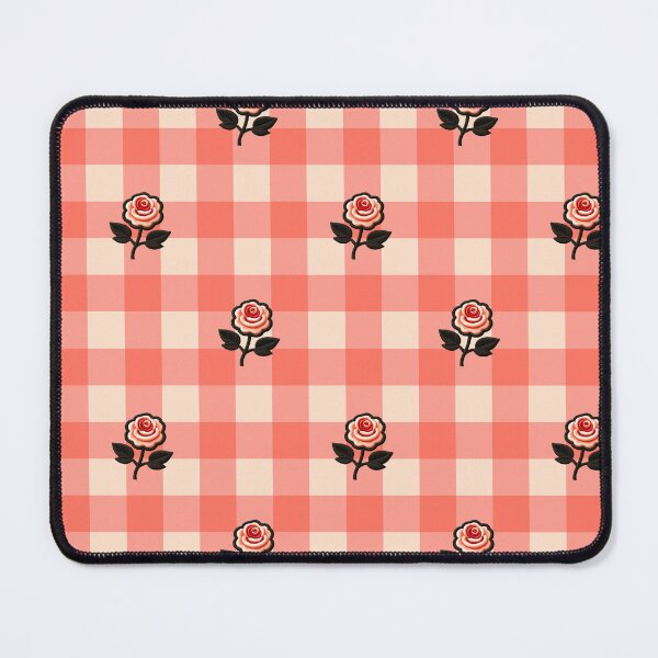 Item preview, Peach Gingham Roses Pattern designed and sold by SilverPegasus.