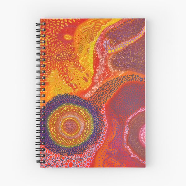 Item preview, Vibrant Dreamtime Aboriginal Artwork, Indigenous Australian Art, Dot Painting, Red, Orange, Yellow, Purple, Pink designed and sold by IuliiaArtPrints.