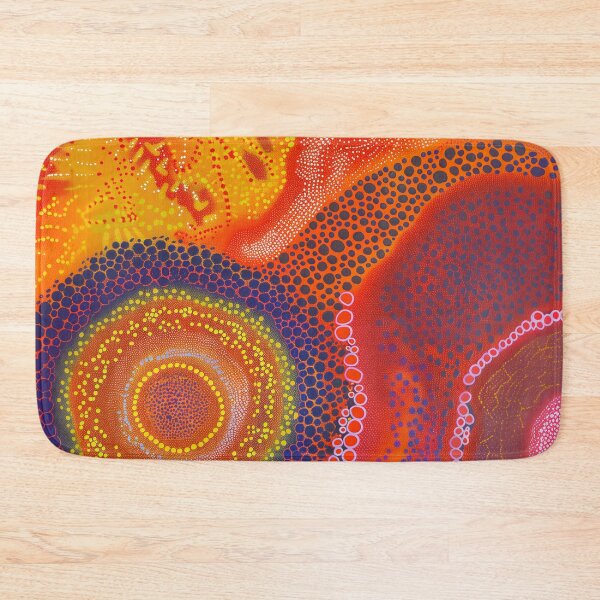 Item preview, Vibrant Dreamtime Aboriginal Artwork, Indigenous Australian Art, Dot Painting, Red, Orange, Yellow, Purple, Pink designed and sold by IuliiaArtPrints.