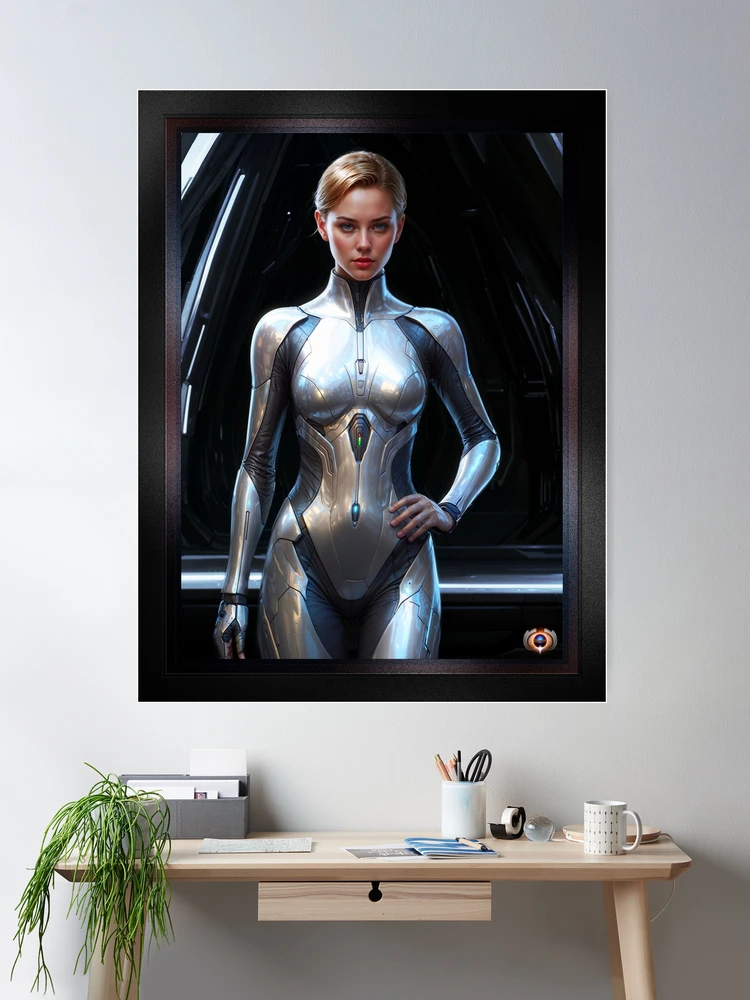 Agent 117892 Designation Elite Assassin IntriguingAI Concept Art by Xzendor7 Room Decor Sci-Fi Portrait Poster Art Print