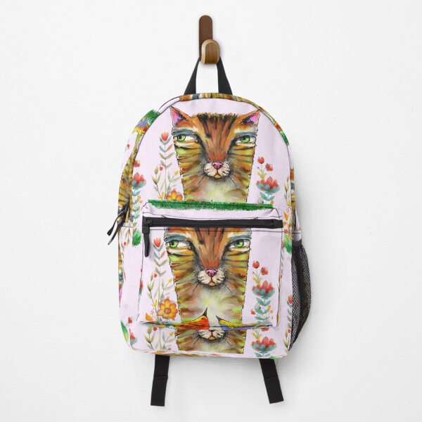 Item preview, Aloof Feline Serenity: Tranquil Gaze Among Vibrant Birds designed and sold by adriaquart.