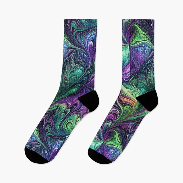 Item preview, Marbling - Elegant Goth Purple Black and Green designed and sold by bearslover.