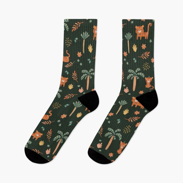 Item preview, Little tiger with tree palms pattern for tiger lovers designed and sold by GosiaArtGarden.