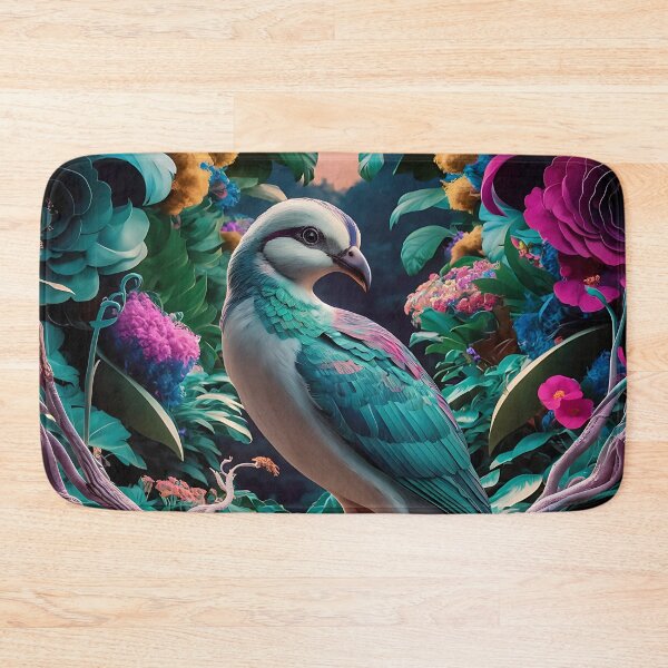 Item preview, Enchanted Aviary: A Symphony of Colors with a Majestic Bird Amongst Lush Florals designed and sold by PillowTalkyZone.