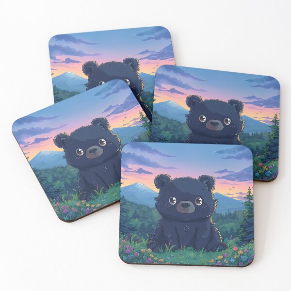 Item preview, Cute Bear in the Mountains with Wildflowers designed and sold by CarpanaBay.