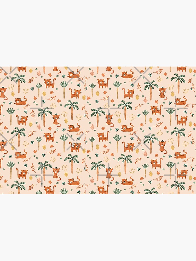 Thumbnail 4 of 4, Zipper Pouch, Little tiger with tree palms pattern for tiger lovers designed and sold by GosiaArtGarden.