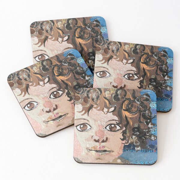 Item preview, Curls: portrait of dark-haired girl with big eyes designed and sold by Art by Leanne P / Leanne Poellinger.
