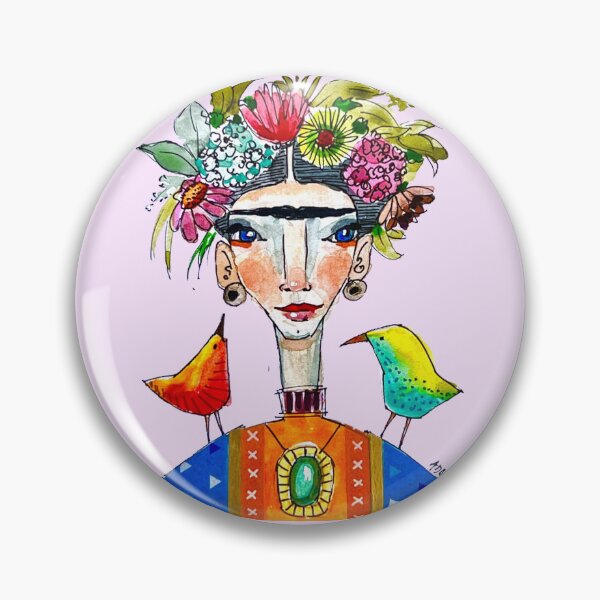 Item preview, Whimsical Watercolor: Frida Kahlo's Vibrant Portrait designed and sold by adriaquart.