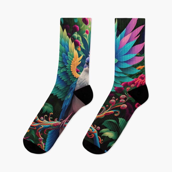 Item preview, Enchanted Aviary: A Symphony of Colors with a Majestic Bird Amongst Lush Florals designed and sold by PillowTalkyZone.