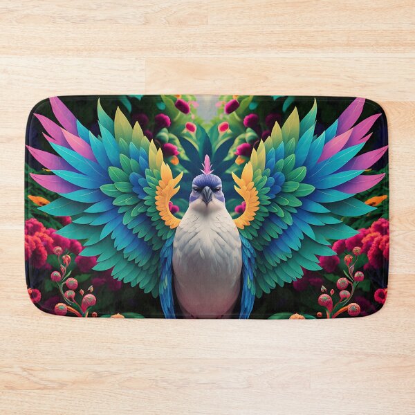 Item preview, Enchanted Aviary: A Symphony of Colors with a Majestic Bird Amongst Lush Florals designed and sold by PillowTalkyZone.