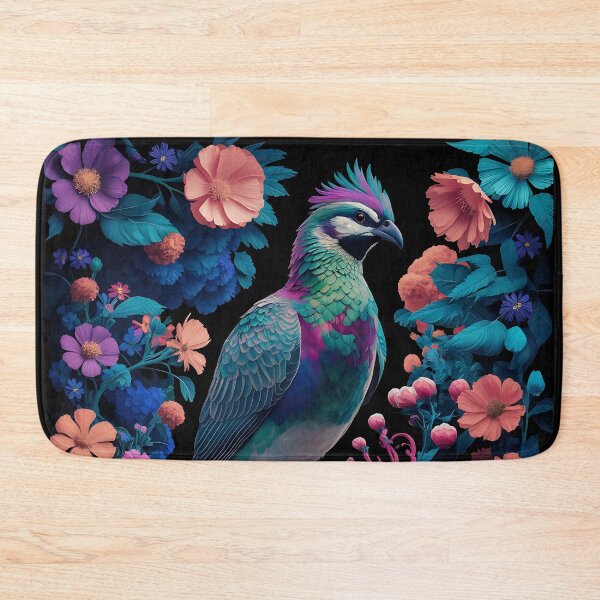 Item preview, Enchanted Aviary: A Symphony of Colors with a Majestic Bird Amongst Lush Florals designed and sold by PillowTalkyZone.
