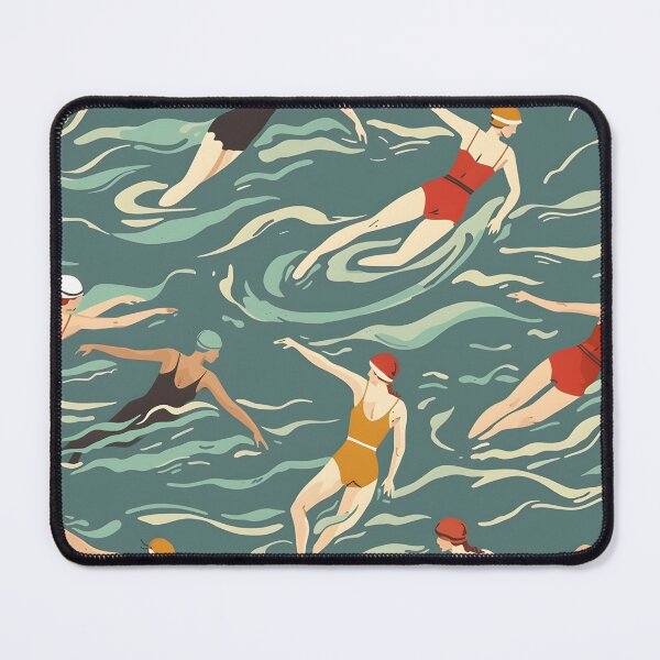 Item preview, Synchro swimmers retro pattern 2 designed and sold by Wildflow Creations.