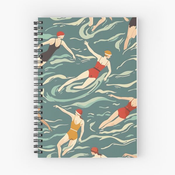 Item preview, Synchro swimmers retro pattern 2 designed and sold by Wildflow Creations.
