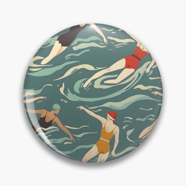 Item preview, Synchro swimmers retro pattern 2 designed and sold by Wildflow Creations.