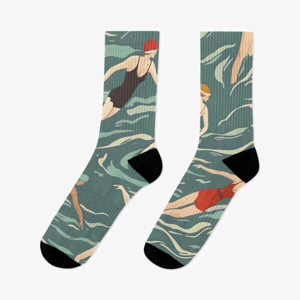 Item preview, Synchro swimmers retro pattern 2 designed and sold by Wildflow Creations.