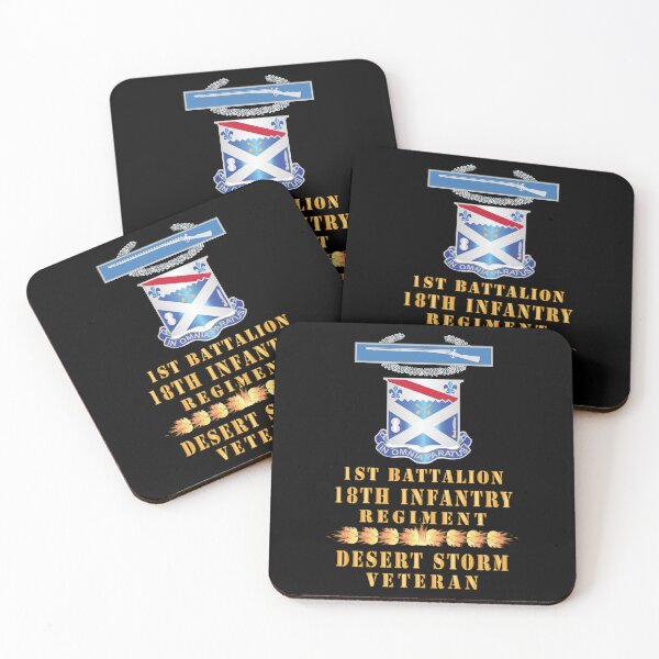 Item preview, Army - 1st Bn 18th Inf w DUI - CIB - Desert Storm Vet w Fireball Line X 300 designed and sold by Military Insignia Products.