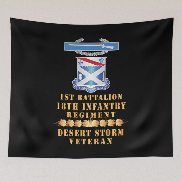 Item preview, Army - 1st Bn 18th Inf w DUI - CIB - Desert Storm Vet w Fireball Line X 300 designed and sold by Military Insignia Products.