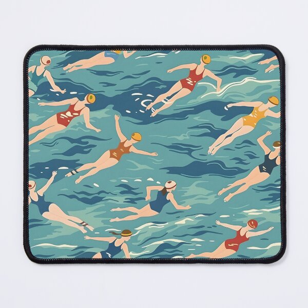 Item preview, Synchro swimmers retro pattern 3 designed and sold by Wildflow Creations.