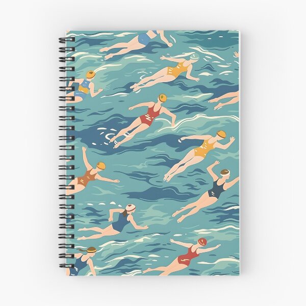 Item preview, Synchro swimmers retro pattern 3 designed and sold by Wildflow Creations.