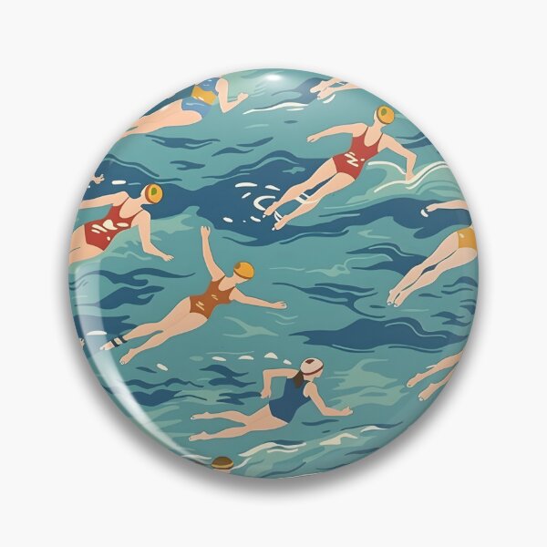 Item preview, Synchro swimmers retro pattern 3 designed and sold by Wildflow Creations.