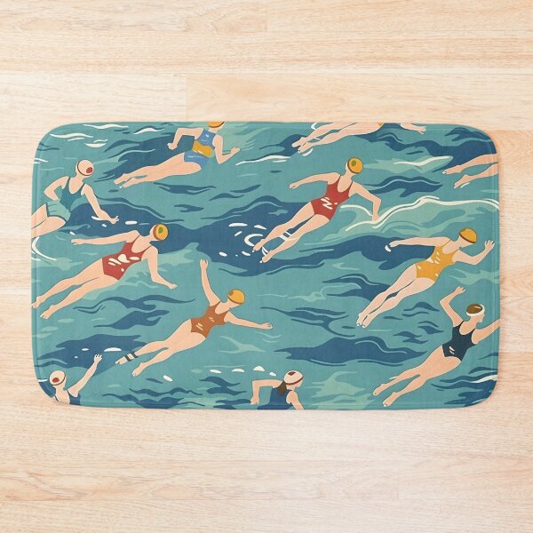 Item preview, Synchro swimmers retro pattern 3 designed and sold by Wildflow Creations.