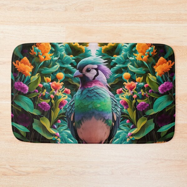 Item preview, Enchanted Aviary: A Symphony of Colors with a Majestic Bird Amongst Lush Florals designed and sold by PillowTalkyZone.