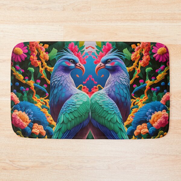 Item preview, Enchanted Aviary: A Symphony of Colors with a Majestic Bird Amongst Lush Florals designed and sold by PillowTalkyZone.