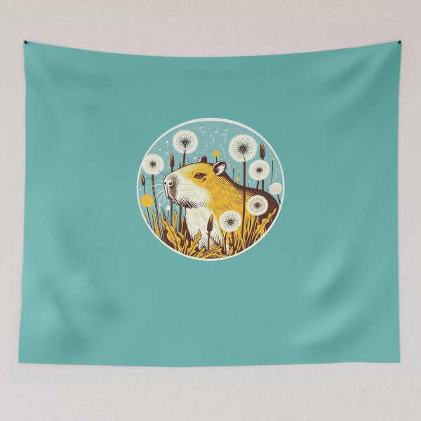Item preview, Capybara Dandelions  designed and sold by FrictionMaxxing.