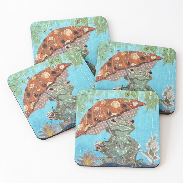 Item preview, Frog and bee in the rain designed and sold by Art by Leanne P / Leanne Poellinger.