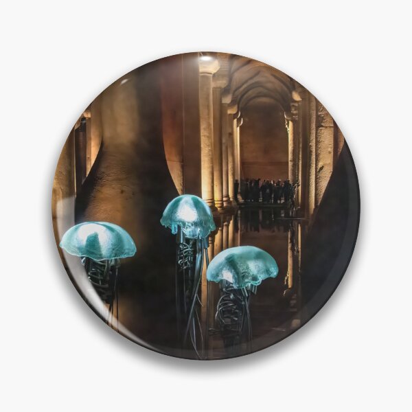 Item preview, Glowing Blue Jellyfish Artwork in the Basillica Cistern designed and sold by Rebecca Herranen.