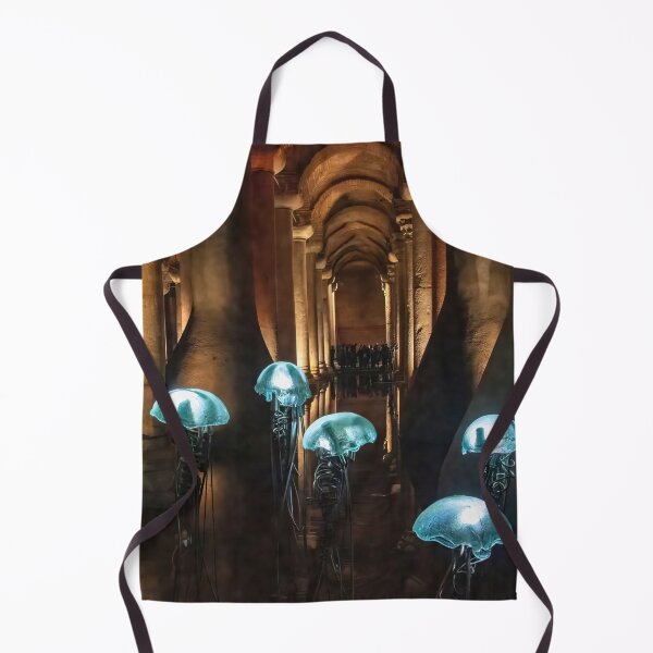 Item preview, Glowing Blue Jellyfish Artwork in the Basillica Cistern designed and sold by Rebecca Herranen.