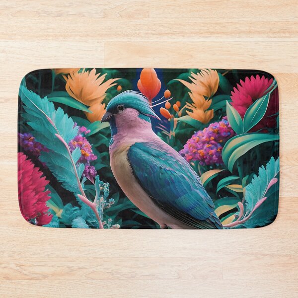 Item preview, Enchanted Aviary: A Symphony of Colors with a Majestic Bird Amongst Lush Florals designed and sold by PillowTalkyZone.